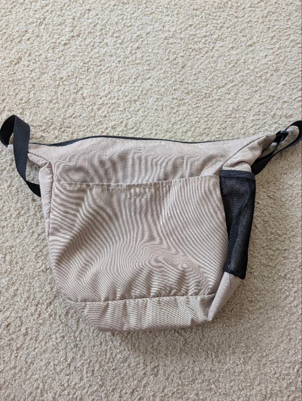 L.L. Bean Taupe Messenger Bag with Black Strap